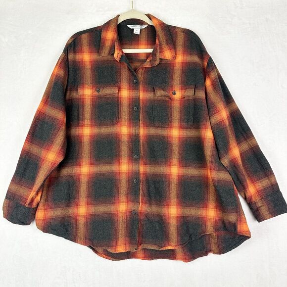 Old Navy The Boyfriend Shirt Swiftie Evermore Flannel Size XL Plaid Swifty ASO - Picture 1 of 5